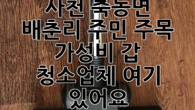 🏠✨ 사천 축동면 배춘리 주민 주목! 가성비 갑 청소업체 여기 있어요! 🧹